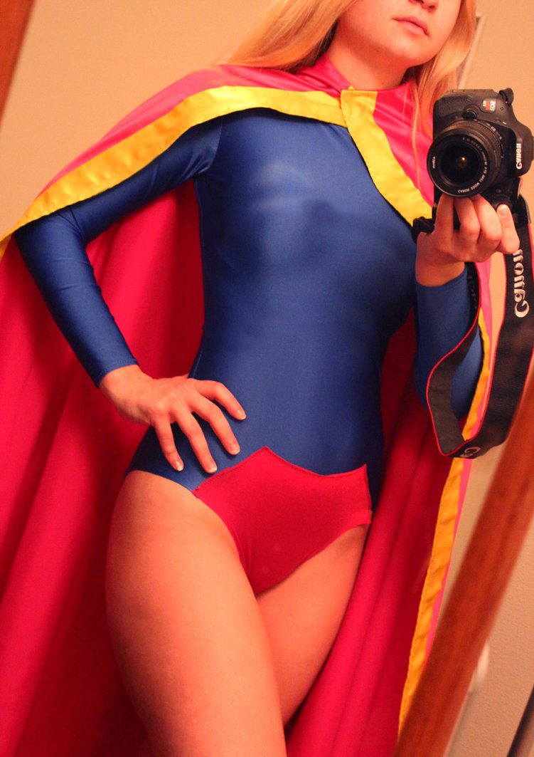Sexy Supergirl Fancy Dress Halloween Costume Red Cape